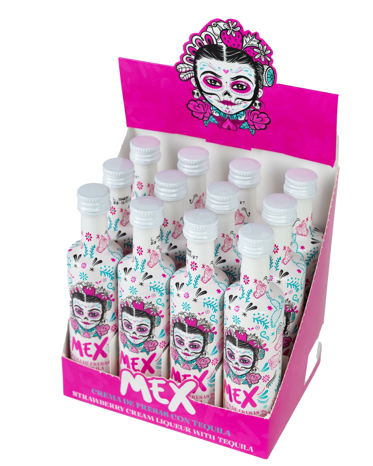 MEX Creme de Morango com Tequila 5 cl – Caixa de 12 Mini MEX