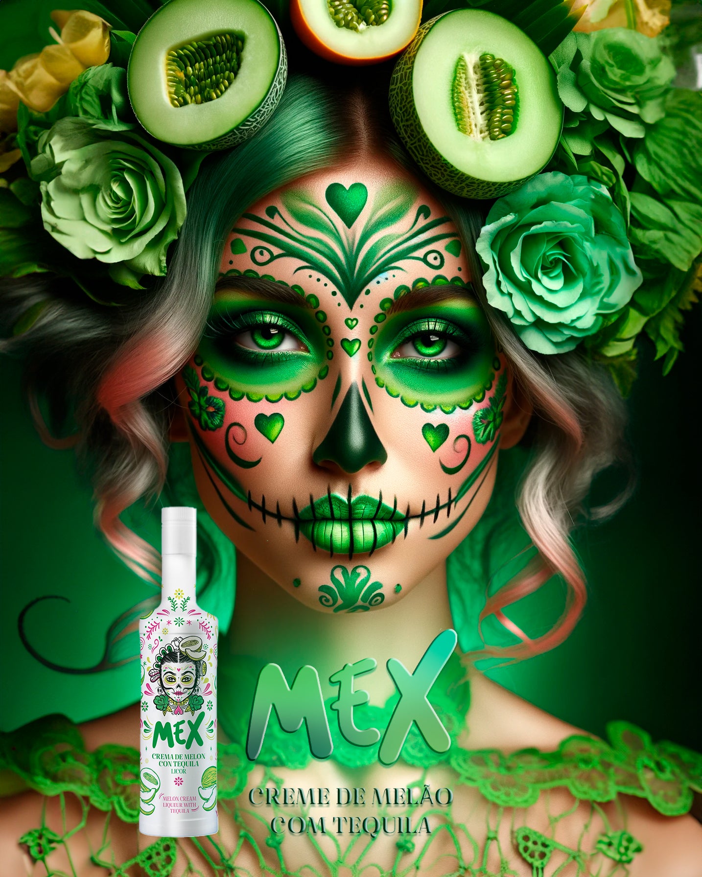 BEBIDA COM TEQUILA - MEXCREAM MELÃO 15% Vol  70cl