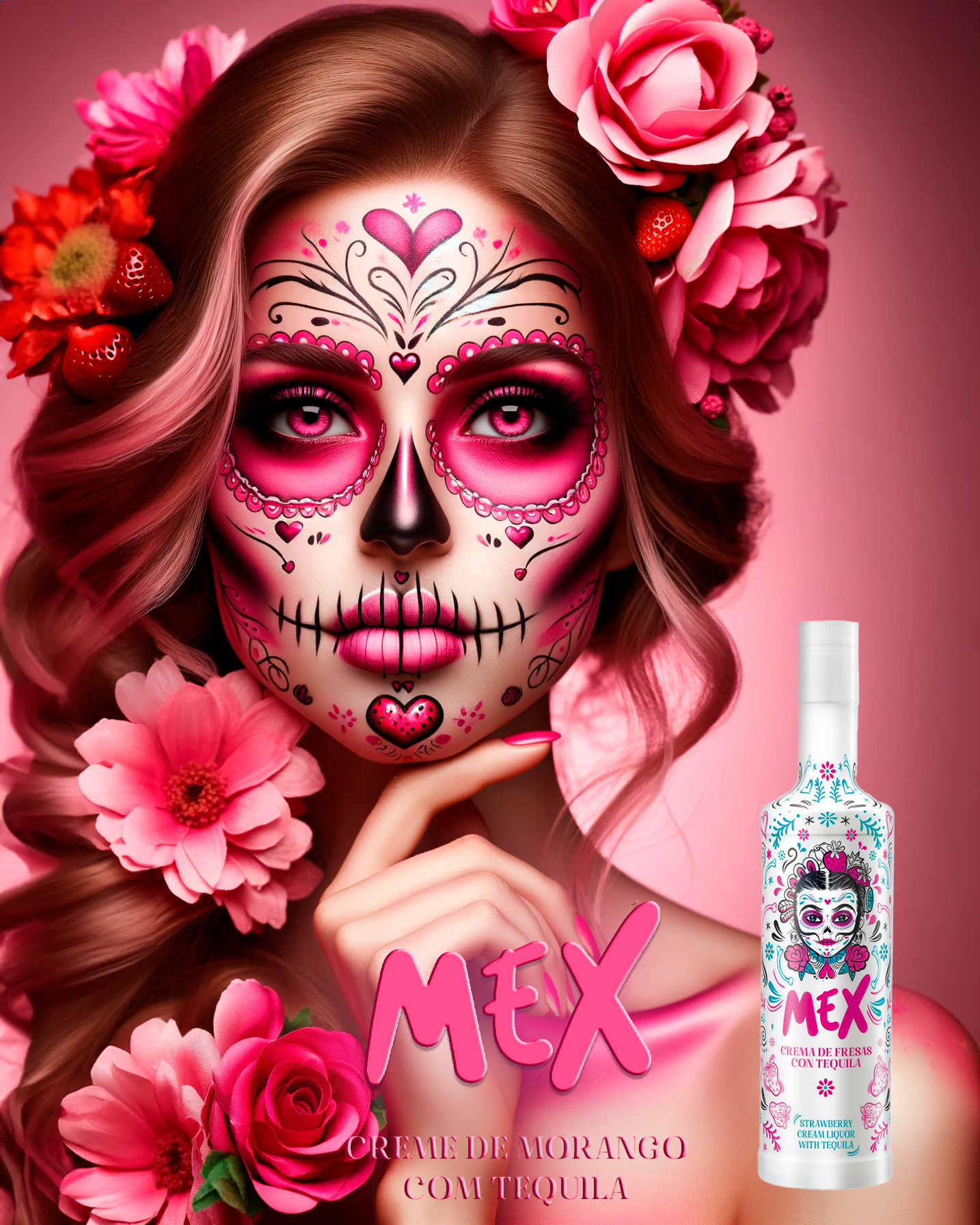 BEBIDA COM TEQUILA - MEXCREAM MORANGO 15% Vol 70cl