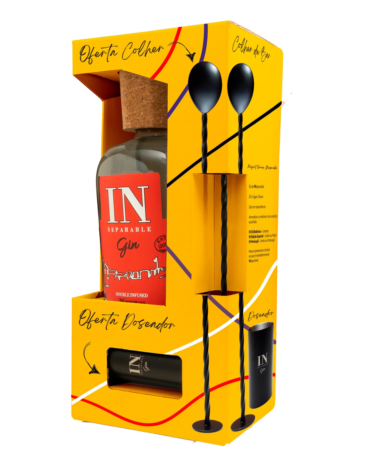 PACK GIN INSEPARABLE 36 BOTÂNICOS + Oferta de Doseador e Colher de Bar