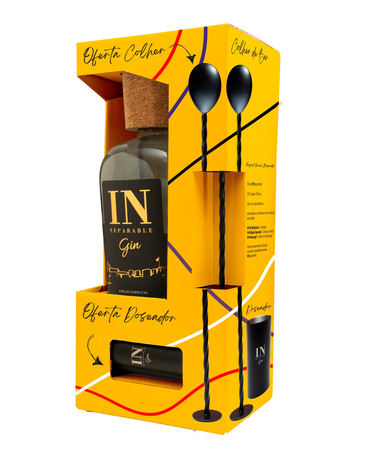 PACK GIN INSEPARABLE EDIÇÃO ESPECIAL -  70cl + Oferta de Doseador e Colher de Bar