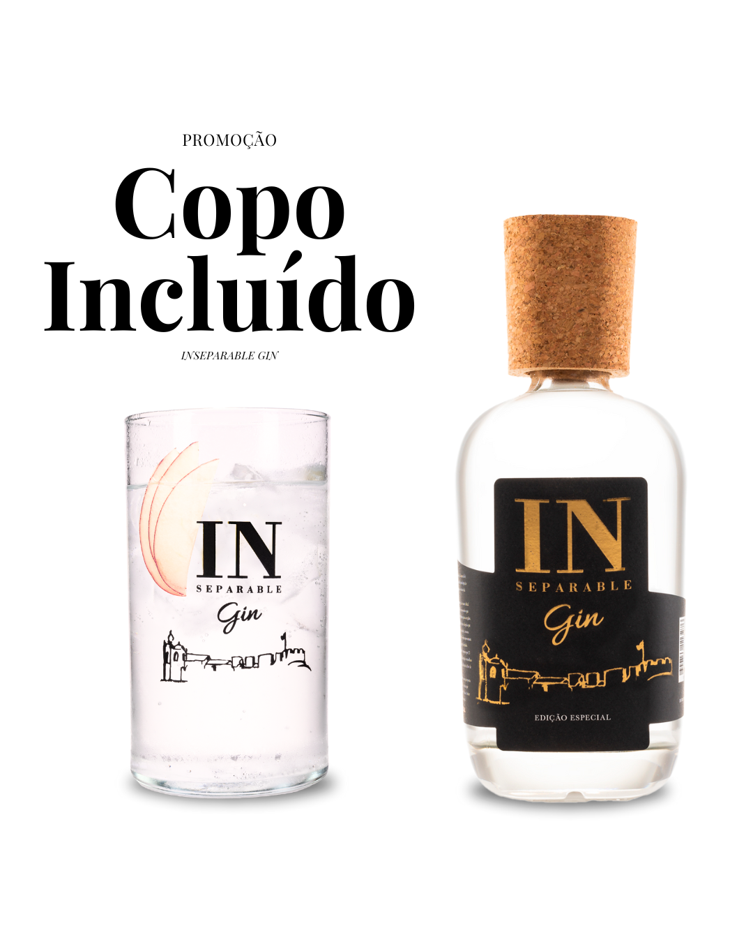 GIN INSEPARABLE EDIÇÃO ESPECIAL -  70cl + COPO ALTO