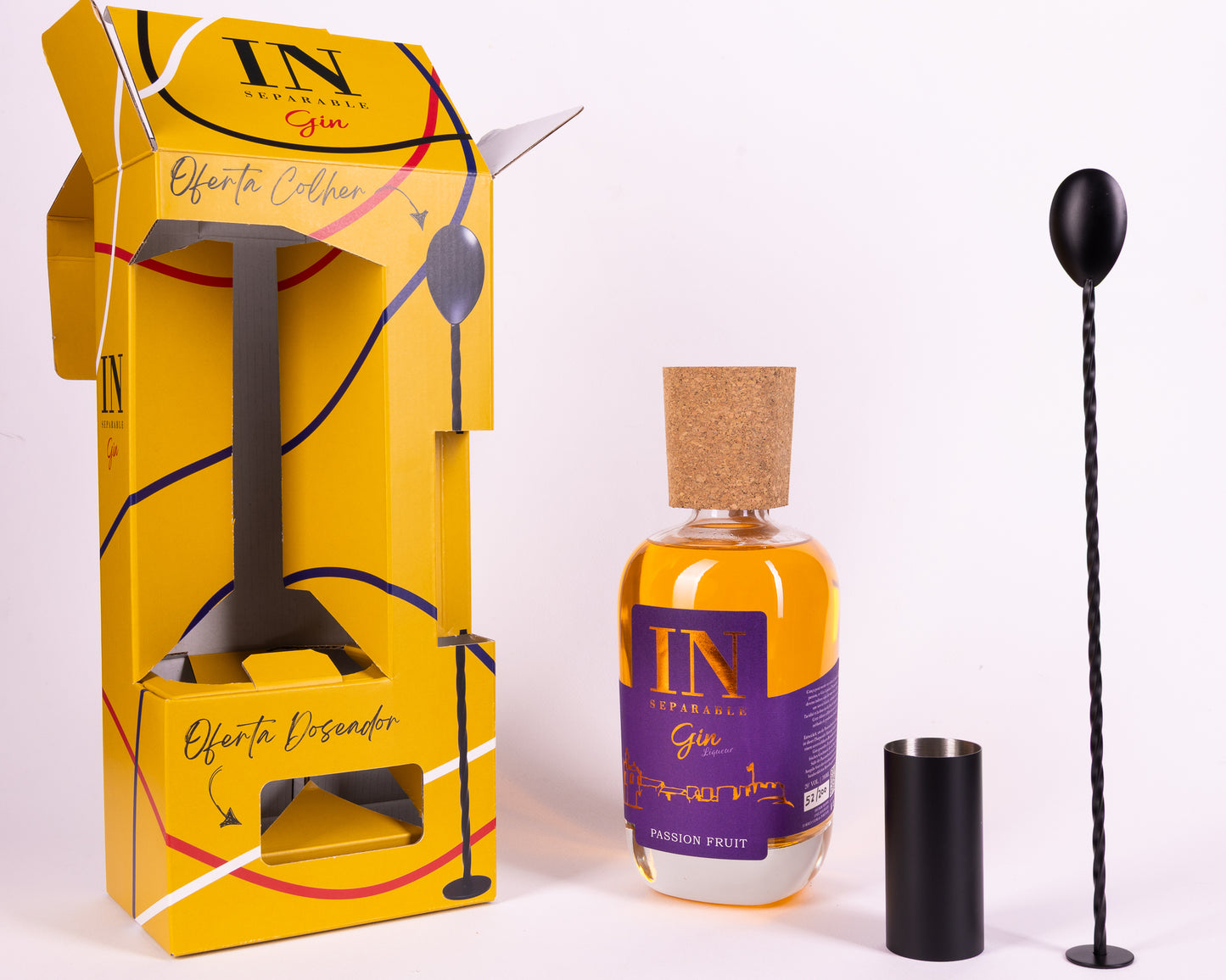 PACK INSEPARABLE MARACUJÁ - 20% VOL. 70 cl + Oferta de Doseador e Colher de Bar